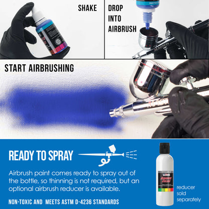 Lake Blue, Opaque Acrylic Airbrush Paint, 1 oz. Ready to Spray