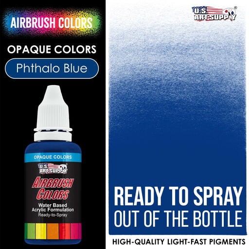 Phthalo Blue, Opaque Acrylic Airbrush Paint, 1 oz.