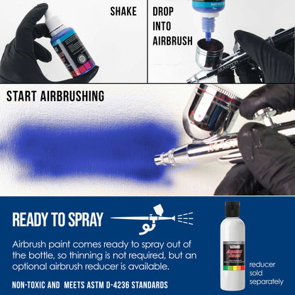 Phthalo Blue, Opaque Acrylic Airbrush Paint, 1 oz. Ready to Spray