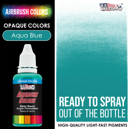 Aqua Blue, Opaque Acrylic Airbrush Paint, 1 oz. Ready to Spray