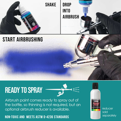 Aqua Blue, Opaque Acrylic Airbrush Paint, 1 oz. Ready to Spray