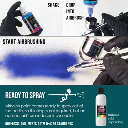 Phthalo Green, Opaque Acrylic Airbrush Paint, 1 oz. Ready to Spray