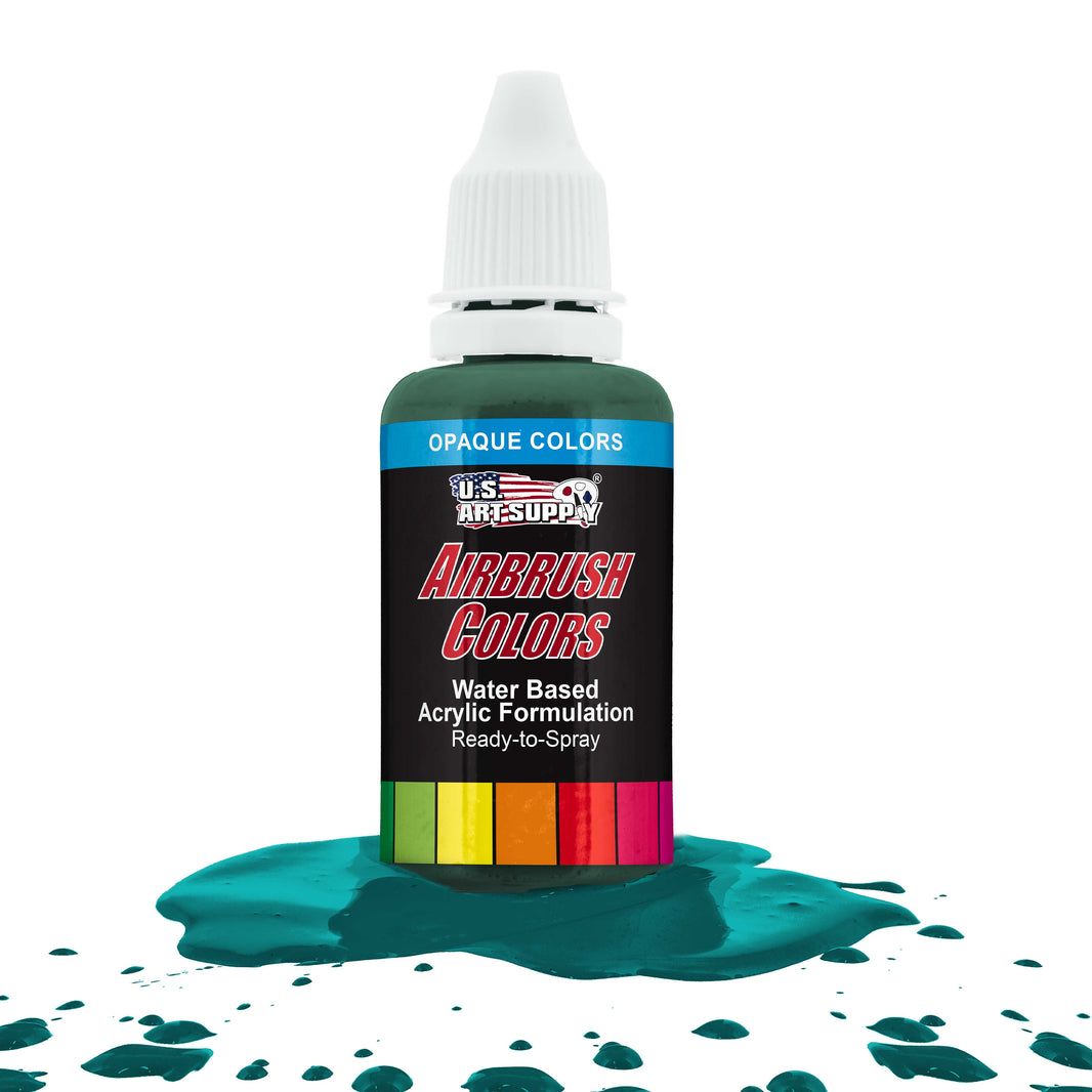 Phthalo Green, Opaque Acrylic Airbrush Paint, 1 oz. Ready to Spray