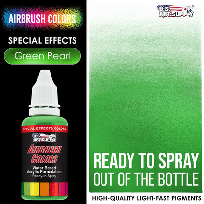 Green Pearl, Pearlized Special Effects Acrylic Airbrush Paint, 1 oz. Ready to Spray