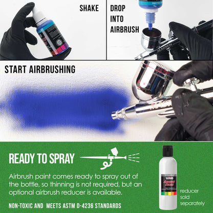 Green Pearl, Pearlized Special Effects Acrylic Airbrush Paint, 1 oz. Ready to Spray