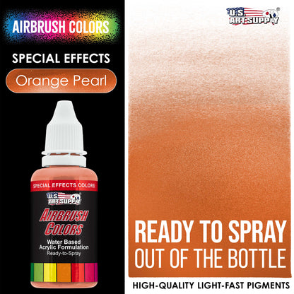 Orange Pearl, Pearlized Special Effects Acrylic Airbrush Paint, 1 oz. Ready to Spray