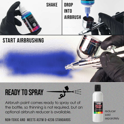 Silver Pearl, Pearlized Special Effects Acrylic Airbrush Paint, 1 oz. Ready to Spray