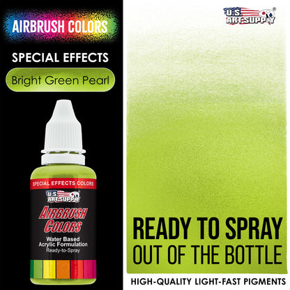 Bright Green Pearl, Pearlized Special Effects Acrylic Airbrush Paint, 1 oz. Ready to Spray
