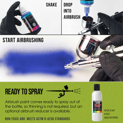 Bright Green Pearl, Pearlized Special Effects Acrylic Airbrush Paint, 1 oz. Ready to Spray