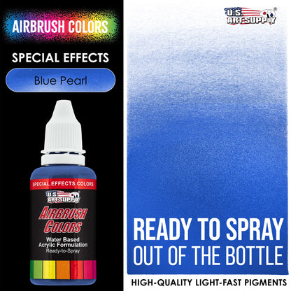 Blue Pearl, Pearlized Special Effects Acrylic Airbrush Paint, 1 oz. Ready to Spray