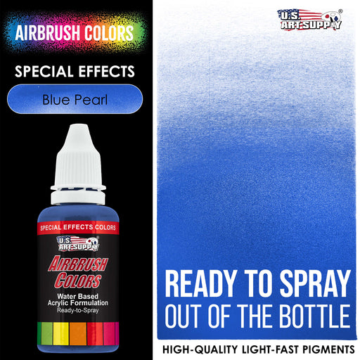 Blue Pearl, Pearlized Special Effects Acrylic Airbrush Paint, 1 oz.