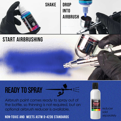 Blue Pearl, Pearlized Special Effects Acrylic Airbrush Paint, 1 oz. Ready to Spray