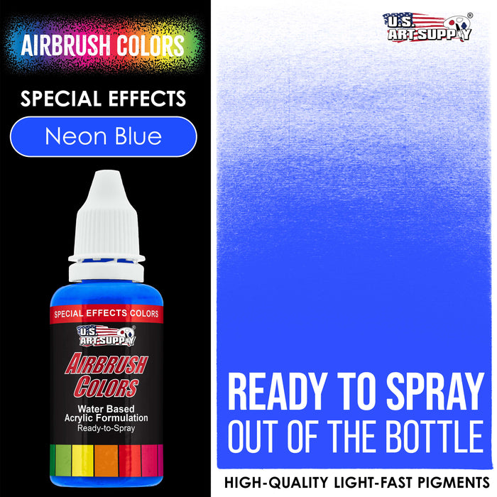Neon Blue, Fluorescent Special Effects Acrylic Airbrush Paint, 1 oz.