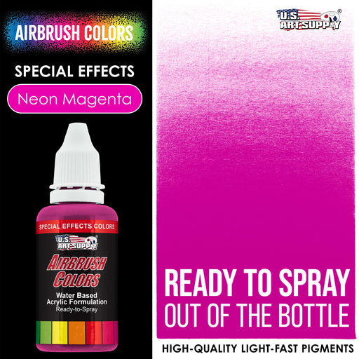 Neon Magenta, Fluorescent Special Effects Acrylic Airbrush Paint, 1 oz.