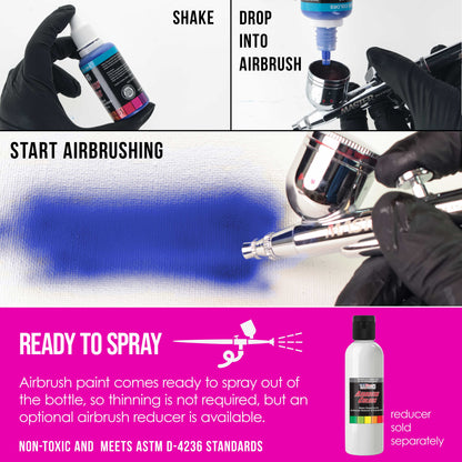 Neon Magenta, Fluorescent Special Effects Acrylic Airbrush Paint, 1 oz. Ready to Spray