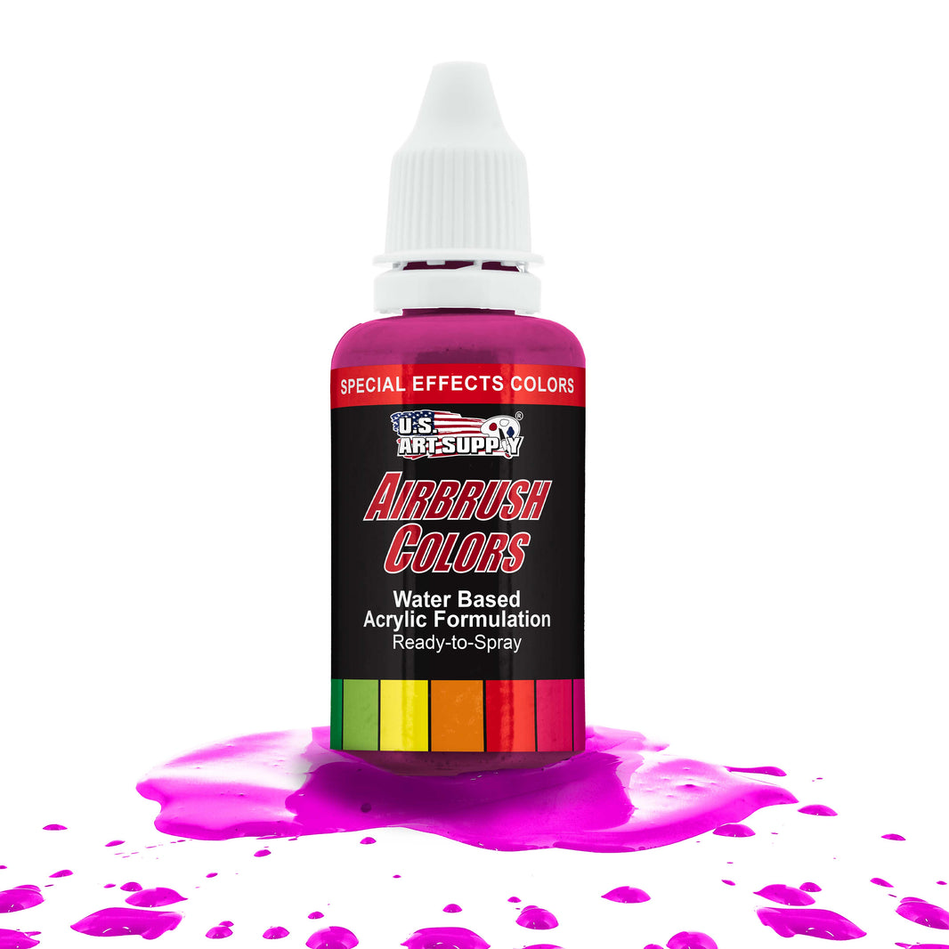 Neon Magenta, Fluorescent Special Effects Acrylic Airbrush Paint, 1 oz. Ready to Spray
