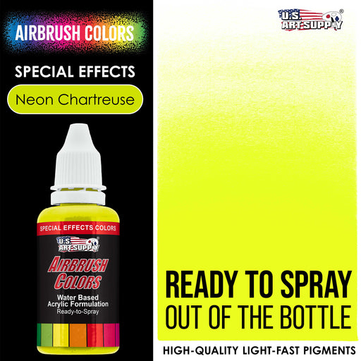Neon Chartruesse, Fluorescent Special Effects Acrylic Airbrush Paint, 1 oz.