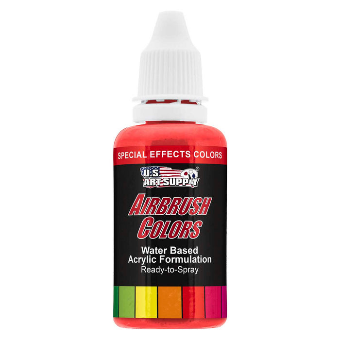 Neon Red, Fluorescent Special Effects Acrylic Airbrush Paint, 1 oz.