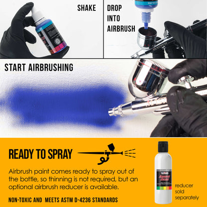 Neon Yellow, Fluorescent Special Effects Acrylic Airbrush Paint, 1 oz. Ready to Spray