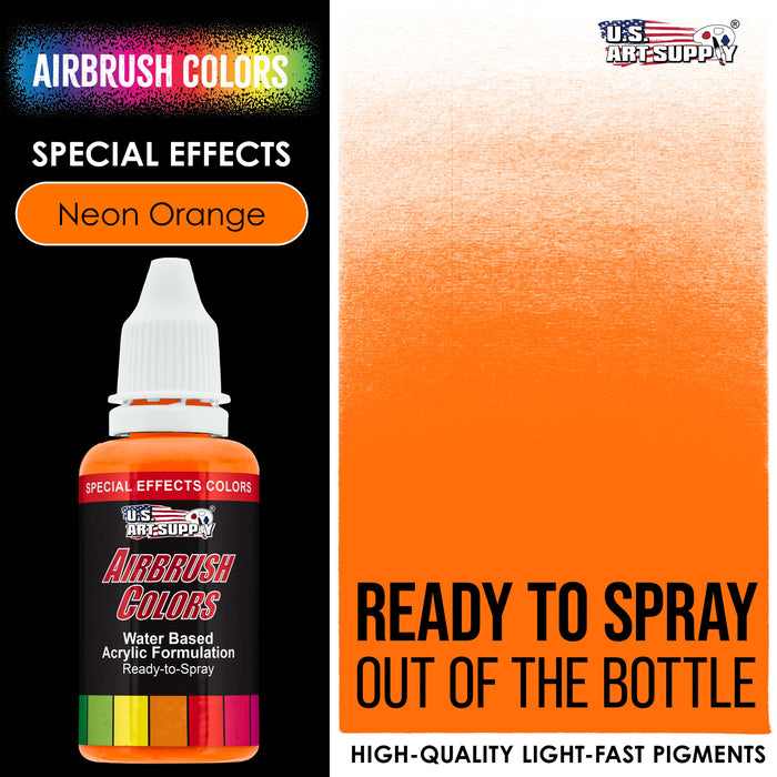 Neon Orange, Fluorescent Special Effects Acrylic Airbrush Paint, 1 oz.