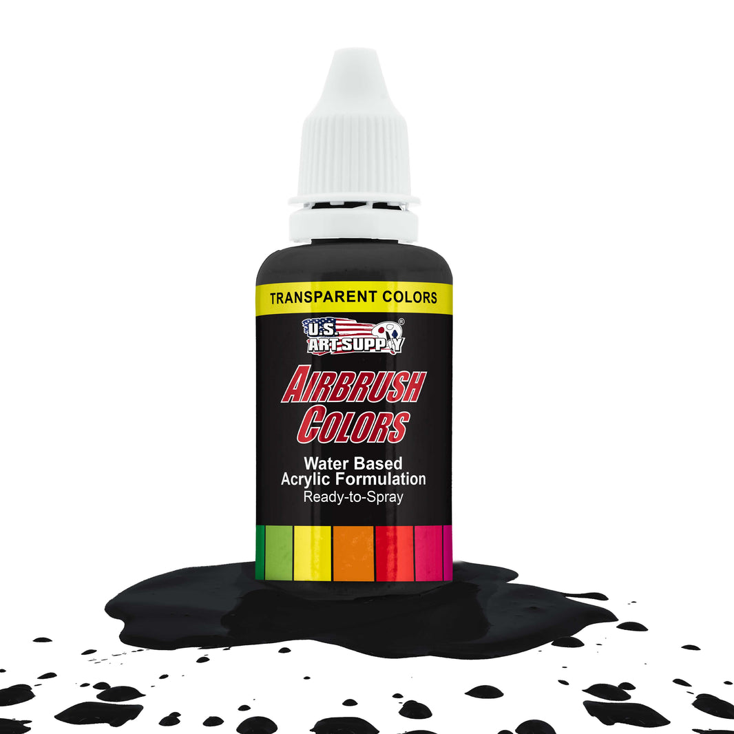 Deep Black, Transparent Acrylic Airbrush Paint, 1 oz. Ready to Spray