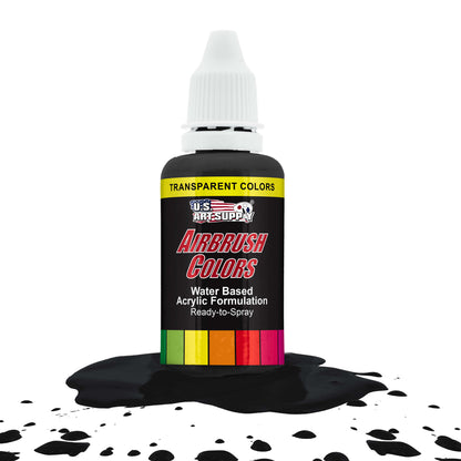 Deep Black, Transparent Acrylic Airbrush Paint, 1 oz. Ready to Spray