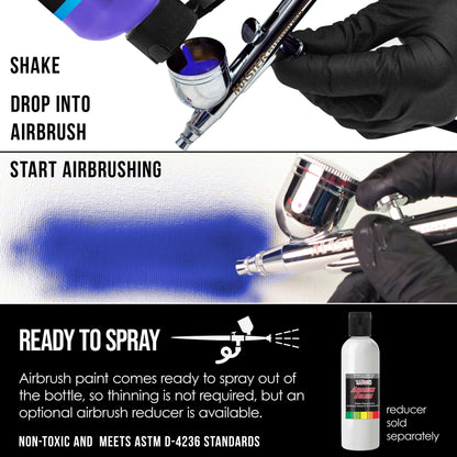 Deep Black, Transparent Acrylic Airbrush Paint - 8 oz. Ready to Spray