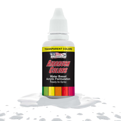 White, Transparent Acrylic Airbrush Paint, 1 oz. Ready to Spray