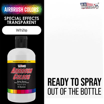White, Transparent Acrylic Airbrush Paint - 8 oz. Ready to Spray Air