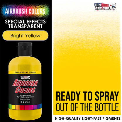 Transparent Bright Yellow Acrylic Airbrush Paint - 8oz Ready to Spray