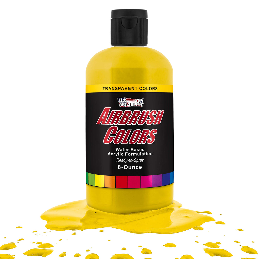 Transparent Bright Yellow Acrylic Airbrush Paint - 8oz Ready to Spray