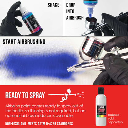 Bright Red, Transparent Acrylic Airbrush Paint, 1 oz. Ready to Spray