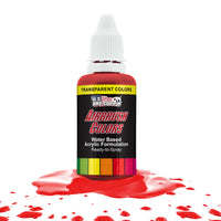 Bright Red, Transparent Acrylic Airbrush Paint, 1 oz. Ready to Spray