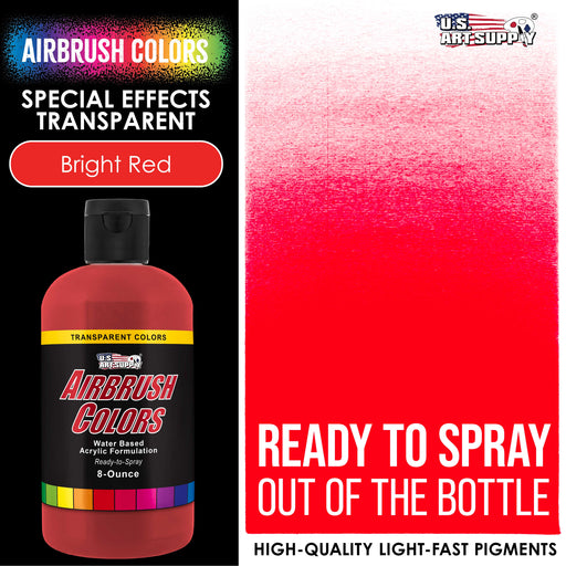 Bright Red, Transparent Acrylic Airbrush Paint, 8 oz.