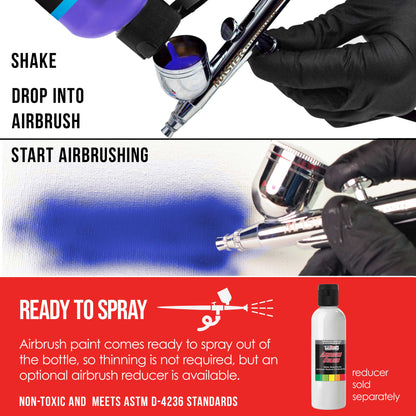 Bright Red, Transparent Acrylic Airbrush Paint - 8 oz. Ready to Spray