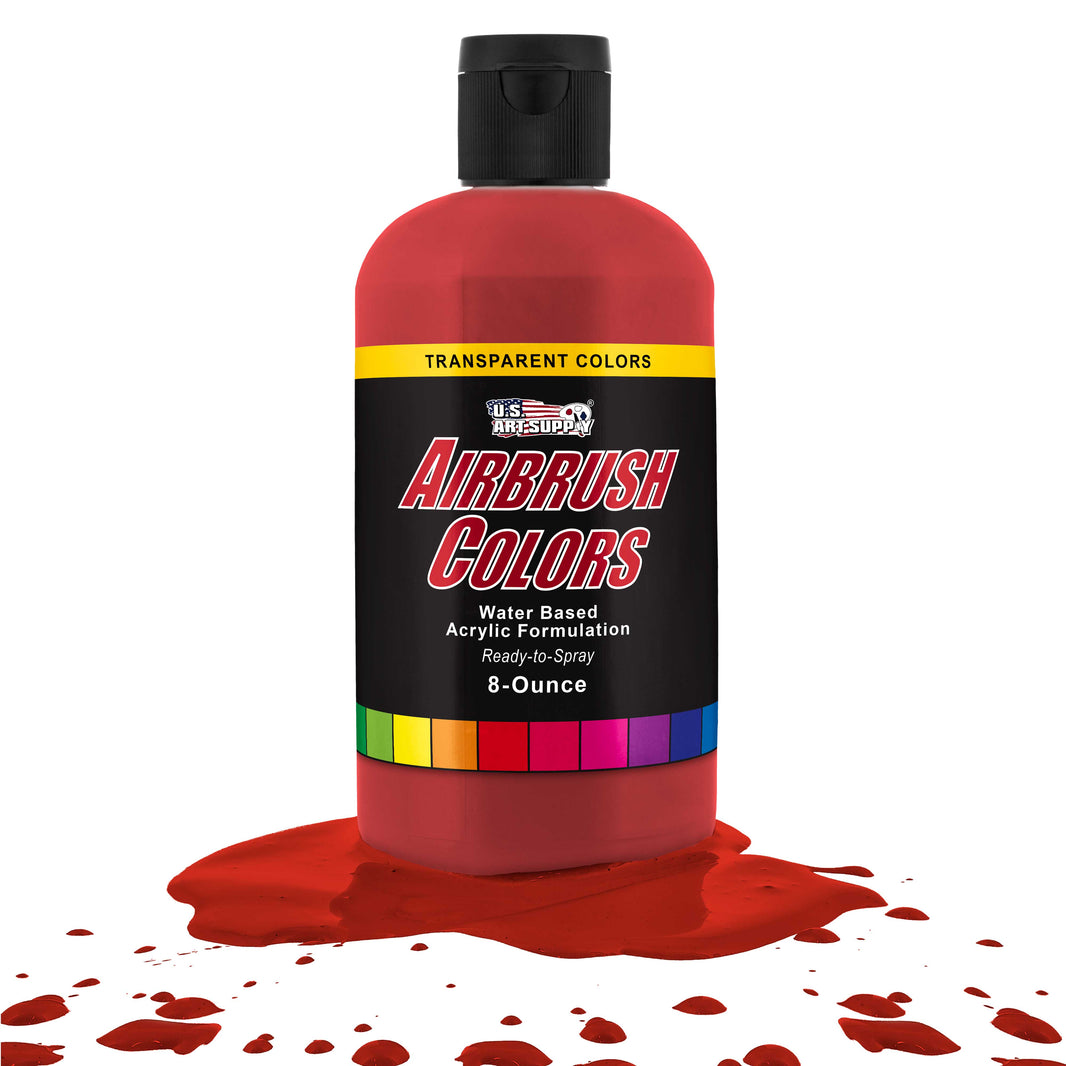 Bright Red, Transparent Acrylic Airbrush Paint - 8 oz. Ready to Spray