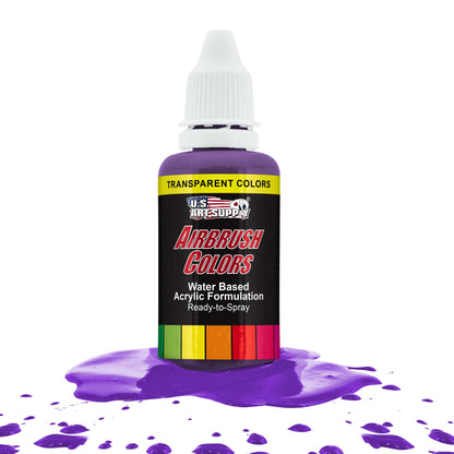 Deep Purple, Transparent Acrylic Airbrush Paint, 1 oz. Ready to Spray