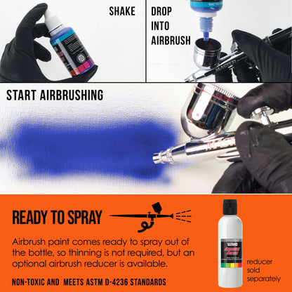 Orange, Transparent Acrylic Airbrush Paint, 1 oz. Ready to Spray