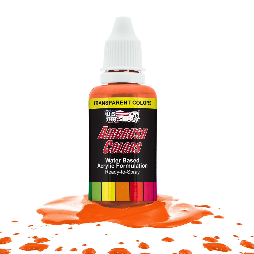 Orange, Transparent Acrylic Airbrush Paint, 1 oz. Ready to Spray