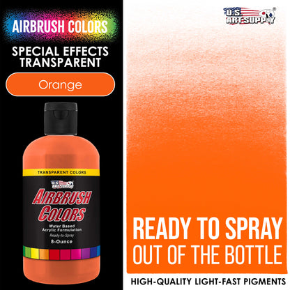Orange, Transparent Acrylic Airbrush Paint, 8 oz. Ready to Spray