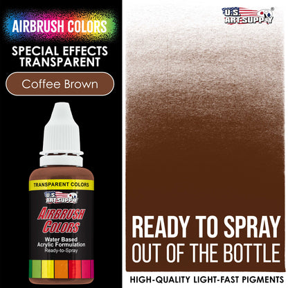 Coffee Brown, Transparent Acrylic Airbrush Paint, 1 oz. Ready to Spray