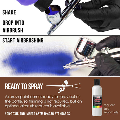 Coffee Brown, Transparent Acrylic Airbrush Paint - 8oz Ready to Spray