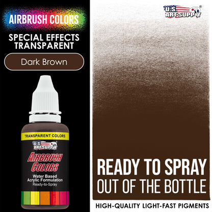 Dark Brown, Transparent Acrylic Airbrush Paint, 1 oz. Ready to Spray