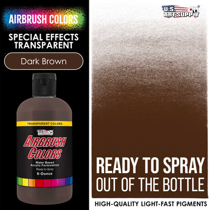 Dark Brown, Transparent Acrylic Airbrush Paint, 8 oz. Ready to Spray
