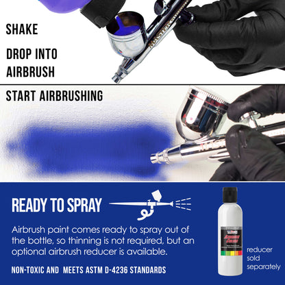 Phthalo Blue, Transparent Acrylic Airbrush Paint, 8 oz. Ready to Spray