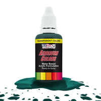 Phthalo Green, Transparent Acrylic Airbrush Paint, 1 oz. Ready to Spray