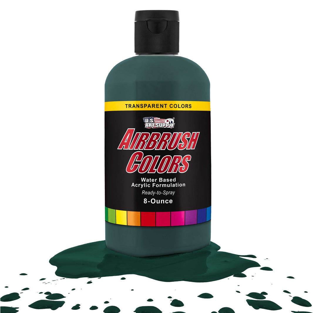 Phthalo Green, Transparent Acrylic Airbrush Paint, 8 oz. Ready to Spray