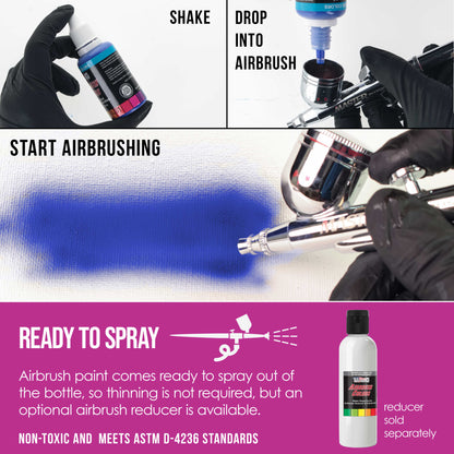 Magenta, Transparent Acrylic Airbrush Paint, 1 oz. Ready to Spray