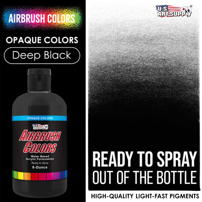 Deep Black, Opaque Acrylic Airbrush Paint, 8 oz. Ready to Spray
