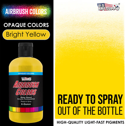 Bright Yellow, Opaque Acrylic Airbrush Paint, 8 oz. Ready to Spray